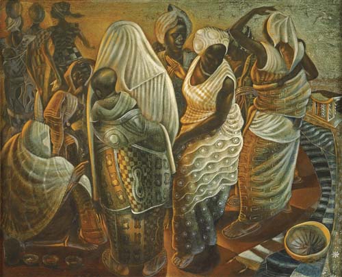JOHN BIGGERS (1924 - 2001) Market Women, Ghana.